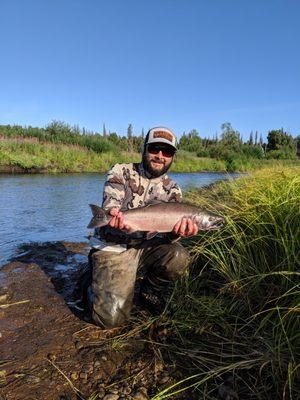 My guide holding the last fish I caught