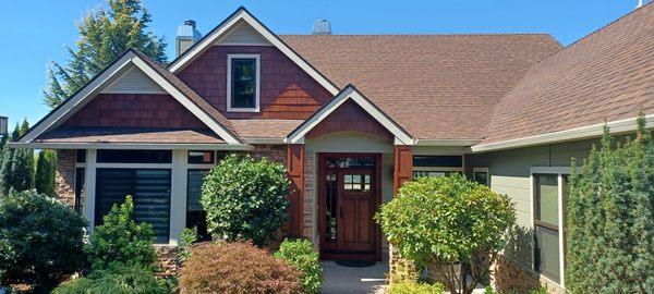 Exterior repaint and cedar shingle refinish