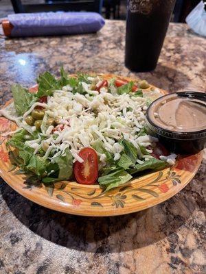 Salad was good. They do have family salad for 4 for $9.99 good price & was good and there dressings.