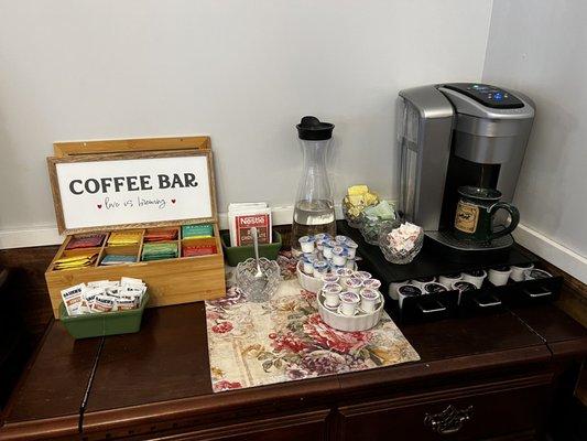 Coffee bar downstairs in the main house.