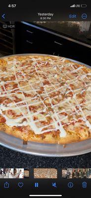 Chicken Chicken Bacon Ranch Pizza without bacon