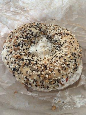 Everything bagel with schmear