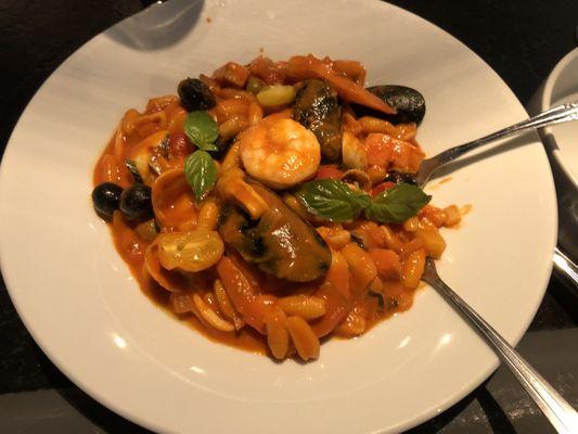 Pasta and seafood