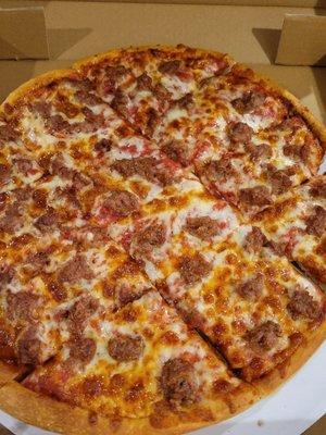 Medium sausage Greek pizza