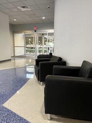 Seating area by the Fox counter