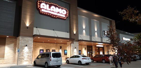 Alamo at night, in the  Creekside shopping center.