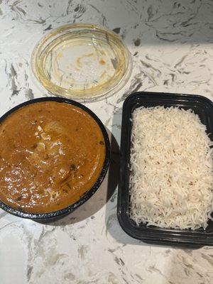 Butter chicken with rice