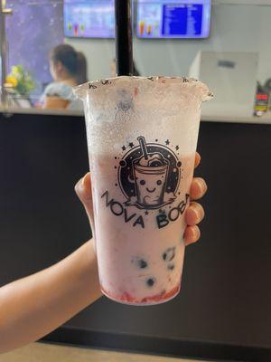 Strawberry Milk with Boba