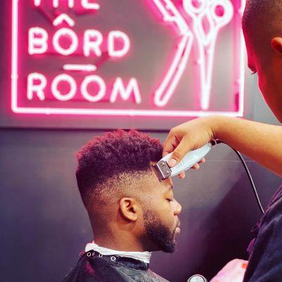 The perfect mid-skin fade and line up! Come experience Master Barber Marcos at The Bord Room!