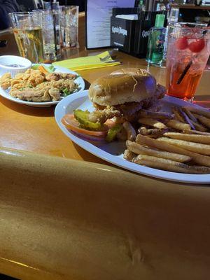 Fish sandwich and chicken tenders