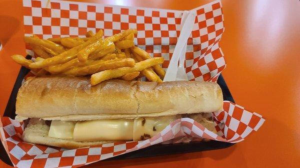 Pappa Geno's cheesesteak and cheese fries