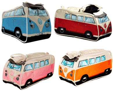 They carry these cute VW Bus bags, great for caring art supplies or chihuahua!