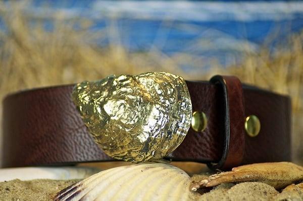 Cotuit Select Oyster Shell Leather Belt handmade from cellarleather.com on Cape Cod