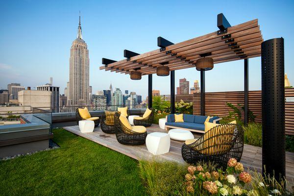 Rooftop with views of the Empire State Building