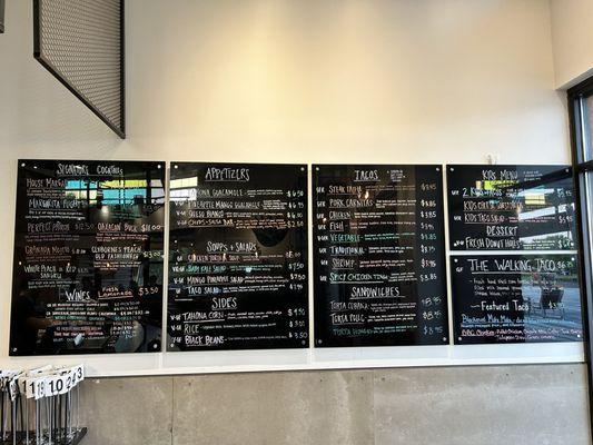 Fast casual menu board