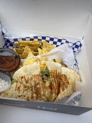 Grilled chicken quesadilla