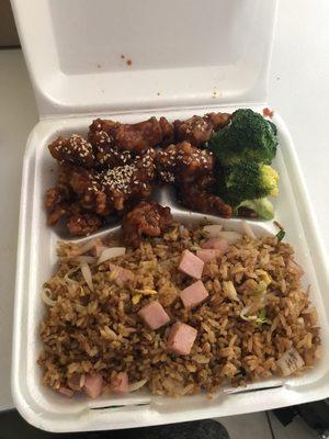 Sesame chicken lunch special