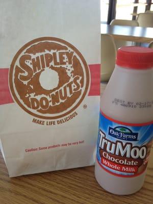 Heaven -- Bavarian cream donuts and chocolate milk!