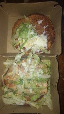 this is the "grilled chicken sandwich" i received ..