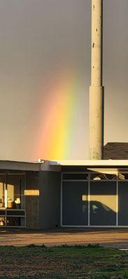 After the huge storm today this beautiful rainbow is growing.