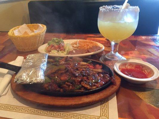 Vegetable Fajitas and Lime Margarita