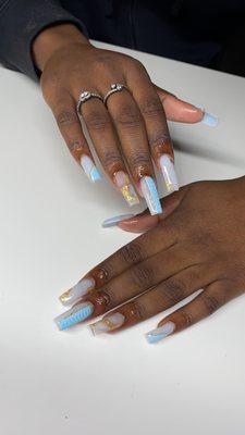 Acrylic nails
 French Tip
 Fill ins
 Nail art
 Designs