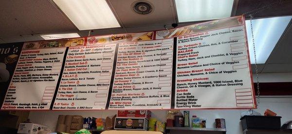 A view of the menu