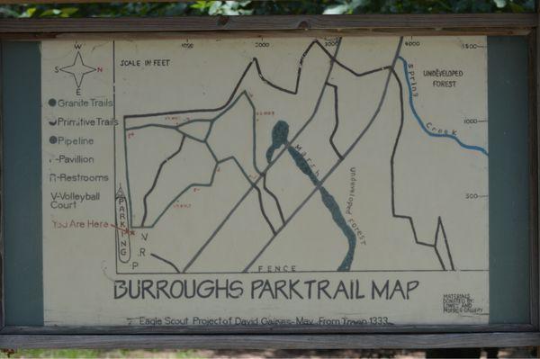 Park trail map. This is the old original map.