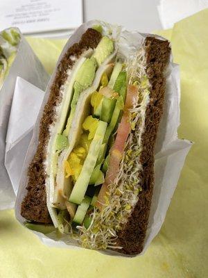 8" veggie sandwich with turkey added