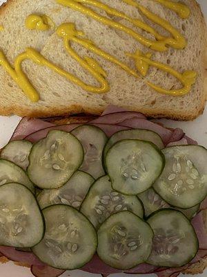 Open faced Something Like a Cuban . House made pickles