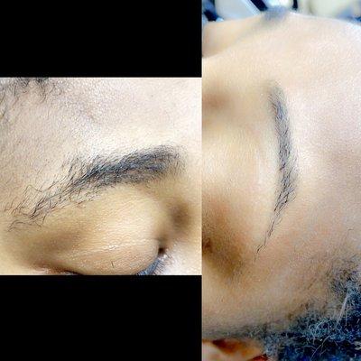 Eyebrow cleaning with threading