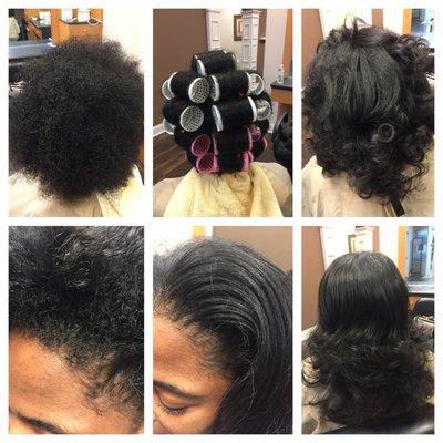 Hour Glass Rollers used on Natural Hair instead of using the blow dryer. Ilimantes heat.