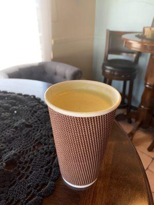 16 oz. turmeric agave oat milk latte