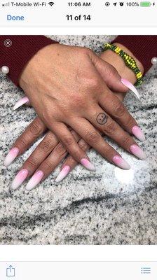 Pink and white ombré