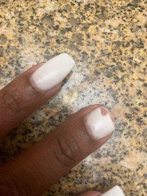 This happened two days after they spent 4 hours to do my nails.