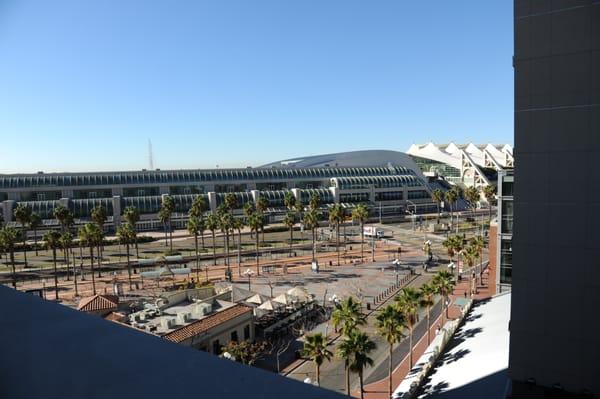 View of the San Diego Convention Center from the rooftop of the 6th & K Parkade. A quick 5-minute walk.