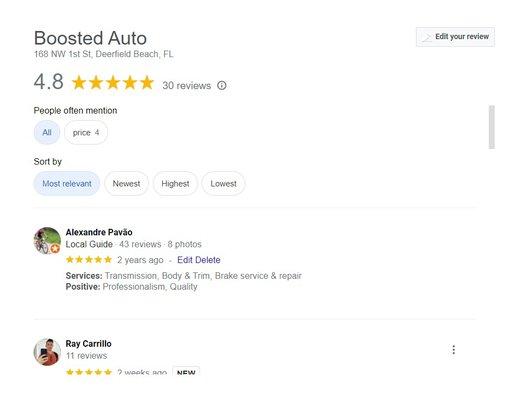 4.8 star on google