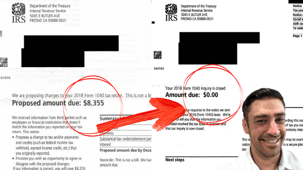 IRS Proposed amount due notice or CP 2000 reduced from $8k to $0
 
 #taxrelief #taxdebt #taxhelp