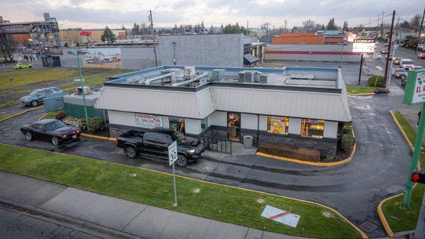 Aerial view including Drive Thru