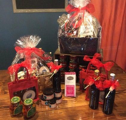 His and Hers gift baskets for Valentine's Day.