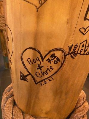 Signed the pole