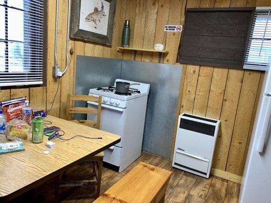 Kitchen area in cabin 19