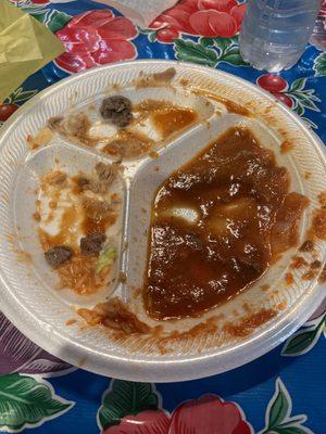 Empty Plate of #23 the Carne Guisada.    Delicious!!!