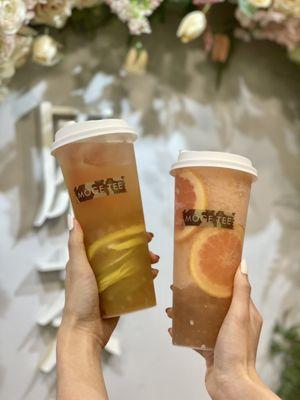 Super Fruit Four Seasons Oolong Tea with boba | Fresh Grapefruit Tea with boba