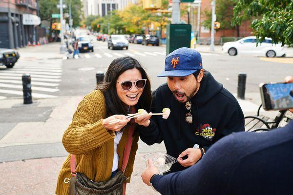 Enjoying some great dumplings!