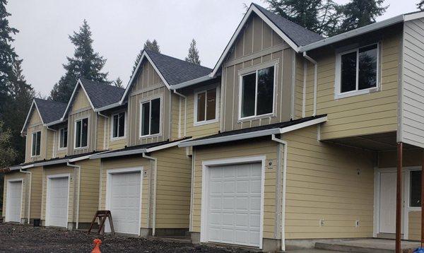 On-site Gutter installation on New duplex Construction Site.