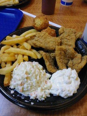 Country fried fish dinner