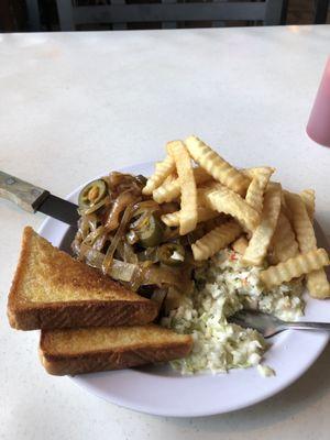 Hamburger steak dinner