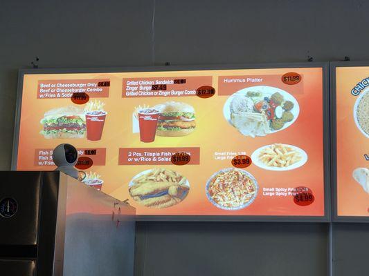 Overhead menu