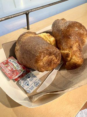 2 Classic Popovers with butter and jam